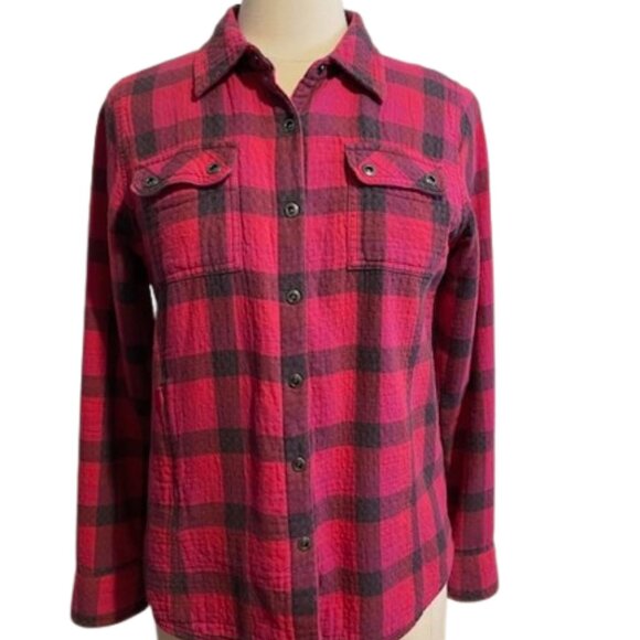 Prana Bridget Lined Pink Flannel Size Small - Picture 1 of 9